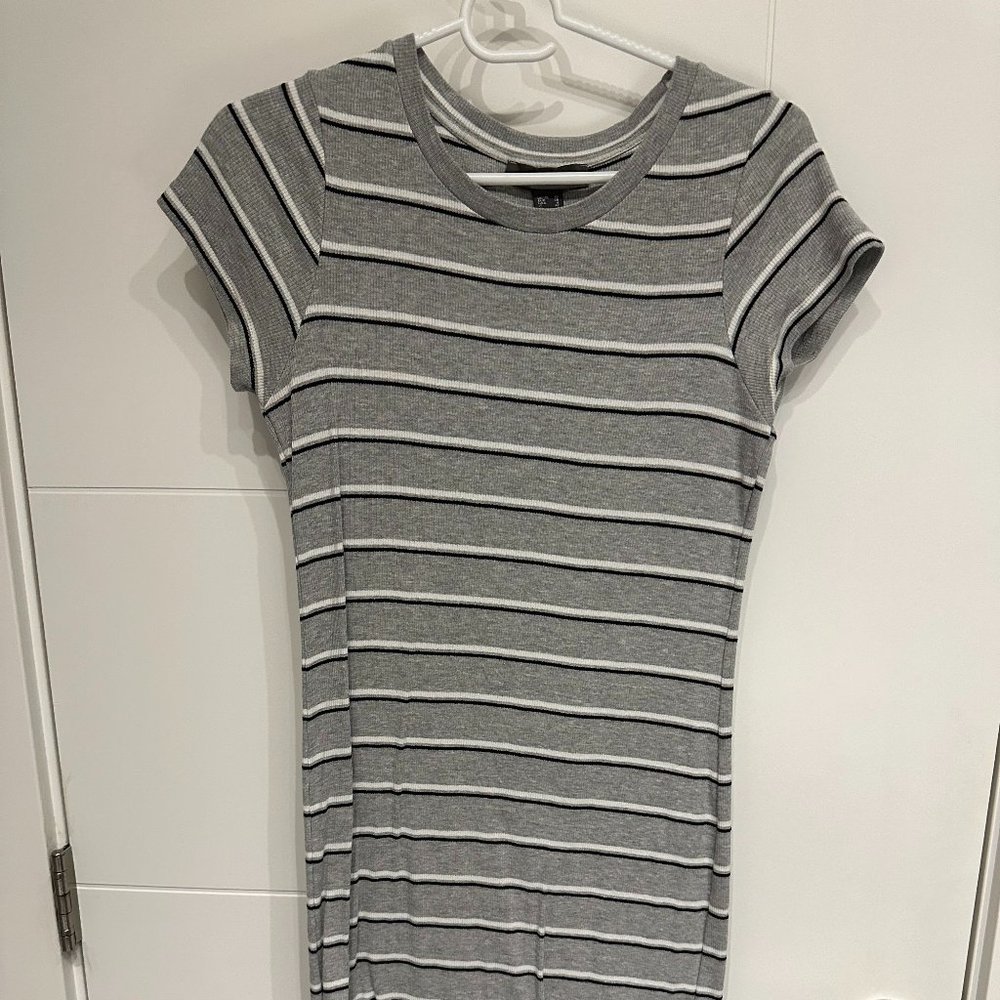 Primark Grey Striped Body con Dress